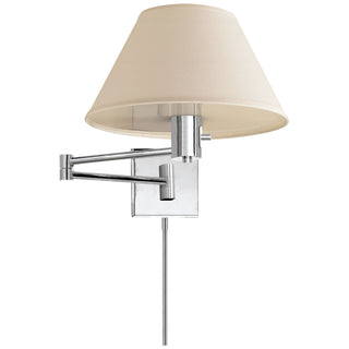 Buy polished-nickel-with-6-x-12-x-7-linen-glass-and-white-shade Vc Classic Sconce by Visual Comfort Signature