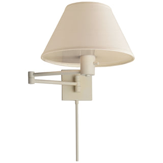 Buy matte-white-with-6-x-12-x-7-linen-glass-and-white-shade Vc Classic Sconce by Visual Comfort Signature