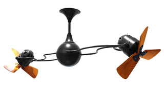 Buy matte-black-finish-with-mahogany-tone-blades Italo Ventania Ceiling Fan by Matthews Fan Company