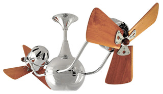 Buy polished-chrome-finish-with-solid-mahogany-wood-blades Vent-Bettina Ceiling Fan by Matthews Fan Company