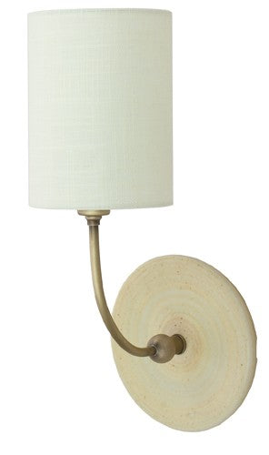 Buy oatmeal-and-antique-brass Scatchard Sconce by House of Troy