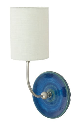 Buy blue-gloss-and-satin-nickel Scatchard Sconce by House of Troy