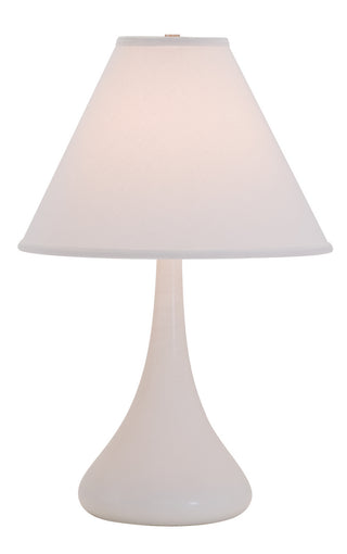 Buy white-matte-with-off-white-linen-hardback-glass-and-white-shade Scatchard Table Lamp by House of Troy
