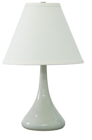 Buy gray-gloss-with-off-white-linen-hardback-glass-and-white-shade Scatchard Table Lamp by House of Troy