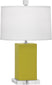 Citron Glazed Ceramic with Oyster Linen Shade With Self Fabric Top Diffuser Glass and Green Shade
