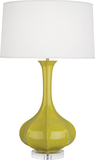 Buy citron-glazed-ceramic-w-lucite Pike Table Lamp by Robert Abbey