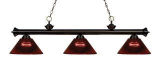 Buy bronze-with-burgundy-glass-and-multicolor-shade Riviera Billiard by Z-Lite