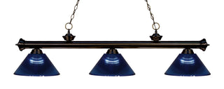 Buy bronze-with-dark-blue-glass-and-blue-shade Riviera Billiard by Z-Lite