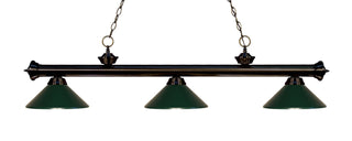 Buy bronze-with-dark-green-glass-and-multicolor-shade Riviera Billiard by Z-Lite