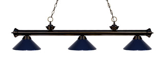 Buy bronze-with-navy-blue-glass-and-blue-shade Riviera Billiard by Z-Lite