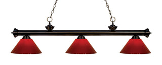 Buy bronze-with-red-glass-and-red-shade Riviera Billiard by Z-Lite