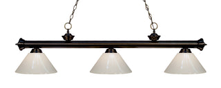 Buy bronze-with-white-glass-and-white-shade Riviera Billiard by Z-Lite