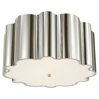 Buy polished-nickel-with-frosted-acrylic-glass-and-white-shade Markos Flush Mount Ceiling Light by Visual Comfort Signature