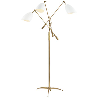 Buy hand-rubbed-antique-brass-and-white Sommerard Floor Lamp by Visual Comfort Signature