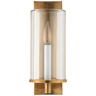 Buy hand-rubbed-antique-brass-with-clear-glass-glass-and-clear-shade Truffaut Outdoor (Damp) Sconce by Visual Comfort Signature