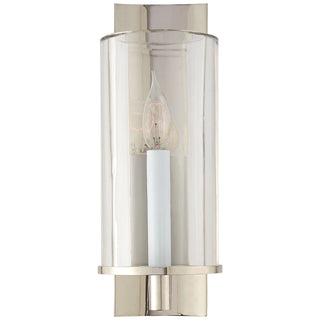 Buy polished-nickel-with-clear-glass-glass-and-clear-shade Truffaut Outdoor (Damp) Sconce by Visual Comfort Signature