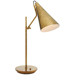Buy hand-rubbed-antique-brass-with-antique-brass-glass-and-metal-shade Clemente Lamp by Visual Comfort Signature