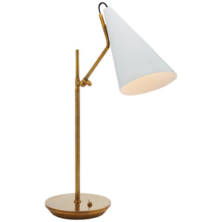 Buy plaster-white-with-white-glass-and-white-shade Clemente Table Lamp by Visual Comfort Signature