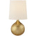 Gild with 6.25" x 7" x 7.25" Linen Glass and White Shade