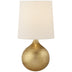 Gild with 6.25" x 7" x 7.25" Linen Glass and White Shade