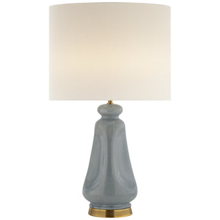 Buy polar-blue-crackle-with-17-x-17-x-12-5-linen-glass-and-blue-shade Kapila Table Lamp by Visual Comfort Signature