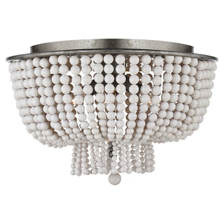 Buy burnished-silver-leaf-with-white-acrylic-glass-and-white-shade Jacqueline Outdoor (Damp) Flush Mount Ceiling Light by Visual Comfort Signature