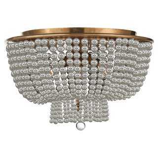 Buy hand-rubbed-antique-brass-with-clear-glass-glass-and-clear-shade Jacqueline Outdoor (Damp) Flush Mount Ceiling Light by Visual Comfort Signature