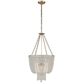 Buy hand-rubbed-antique-brass-with-clear-glass-glass-and-clear-shade Jacqueline Chandelier by Visual Comfort Signature