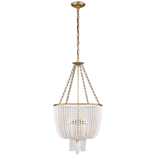 Buy hand-rubbed-antique-brass-with-white-acrylic-glass-and-white-shade Jacqueline Chandelier by Visual Comfort Signature