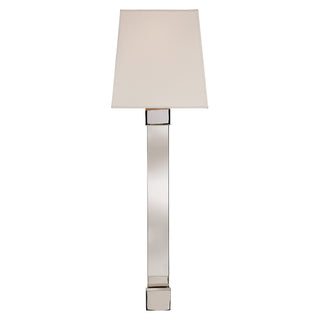 Buy crystal-with-polished-nickel-with-6-5-x-8-x-8-25-silk-rectangle-shield-glass Edgar Sconce by Visual Comfort Signature
