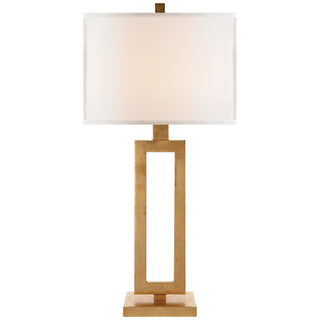 Buy gild-with-14-x-14-x-10-linen-rectangle-glass Mod Table Lamp by Visual Comfort Signature