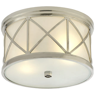 Buy polished-nickel Montpelier Outdoor (Damp) Flush Mount Ceiling Light by Visual Comfort Signature