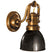 Hand-Rubbed Antique Brass with Bronze Glass and Metal Shade