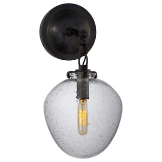 Buy bronze-with-seeded-glass-glass Katie Acorn Outdoor (Damp) Sconce by Visual Comfort Signature