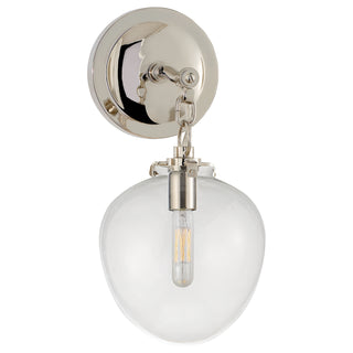 Buy polished-nickel-with-clear-glass-glass-and-clear-shade Katie Acorn Outdoor (Damp) Sconce by Visual Comfort Signature