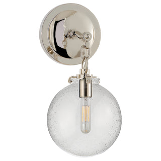 Buy polished-nickel-with-seeded-glass-glass Katie Globe Outdoor (Damp) Sconce by Visual Comfort Signature
