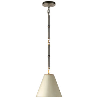 Buy bronze-with-antique-brass-with-3-x-9-5-x-9-25-antique-white-with-brass-interior-glass-and-white-shade Goodman Pendant by Visual Comfort Signature