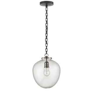 Buy bronze-with-seeded-glass-glass-and-clear-seedy-shade Katie Acorn Outdoor (Damp) Pendant by Visual Comfort Signature