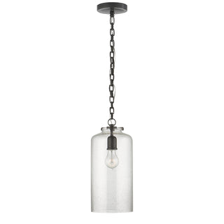 Buy bronze-with-seeded-glass-glass-and-clear-seedy-shade Katie Cylider Outdoor (Damp) Pendant by Visual Comfort Signature
