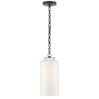 Buy bronze-with-white-glass-glass-and-white-shade Katie Cylider Outdoor (Damp) Pendant by Visual Comfort Signature