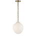 Hand-Rubbed Antique Brass with White Glass Glass and White Shade