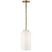 Hand-Rubbed Antique Brass with White Glass Glass and White Shade