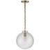 Hand-Rubbed Antique Brass with Seeded Glass Glass and Clear Seedy Shade