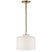 Hand-Rubbed Antique Brass with White Glass Glass and White Shade