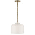 Hand-Rubbed Antique Brass with White Glass Glass and White Shade
