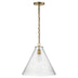 Hand-Rubbed Antique Brass with Seeded Glass Glass and Clear Seedy Shade