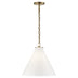 Hand-Rubbed Antique Brass with White Glass Glass and White Shade