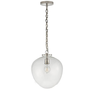 Buy polished-nickel-with-clear-glass-glass-and-clear-shade Katie Acorn Outdoor (Damp) Pendant by Visual Comfort Signature