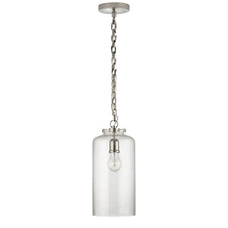 Buy polished-nickel-with-seeded-glass-glass-and-clear-seedy-shade Katie Cylider Outdoor (Damp) Pendant by Visual Comfort Signature
