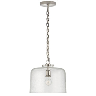 Buy polished-nickel-with-seeded-glass-glass-and-clear-seedy-shade Katie Dome Outdoor (Damp) Pendant by Visual Comfort Signature